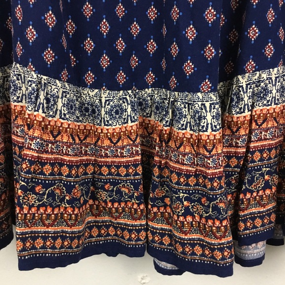 Time and Tru Boho Peasant Paisley Print Dress S - Picture 3 of 16